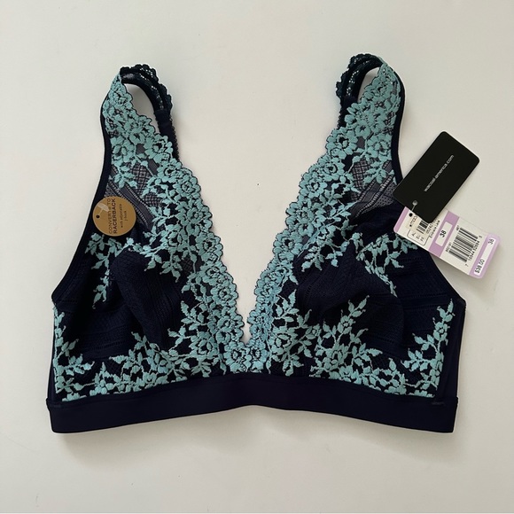 Wacoal Other - Wacoal Embrace Lace Wire Free Bralette Navy Blue Size 38